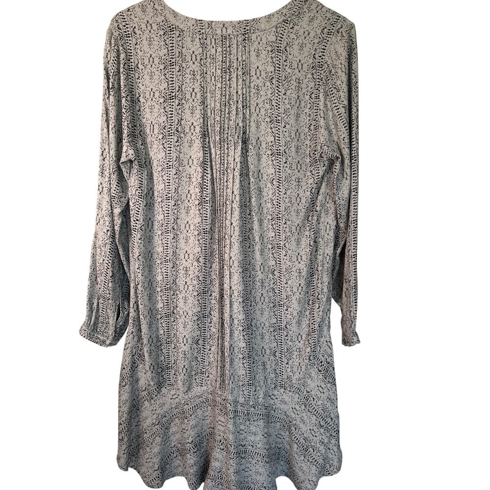 Gentle Fawn Hi-Low  Ruffle Hem Mini Tunic Dress Neutral Black & Grey Small - Picture 3 of 9